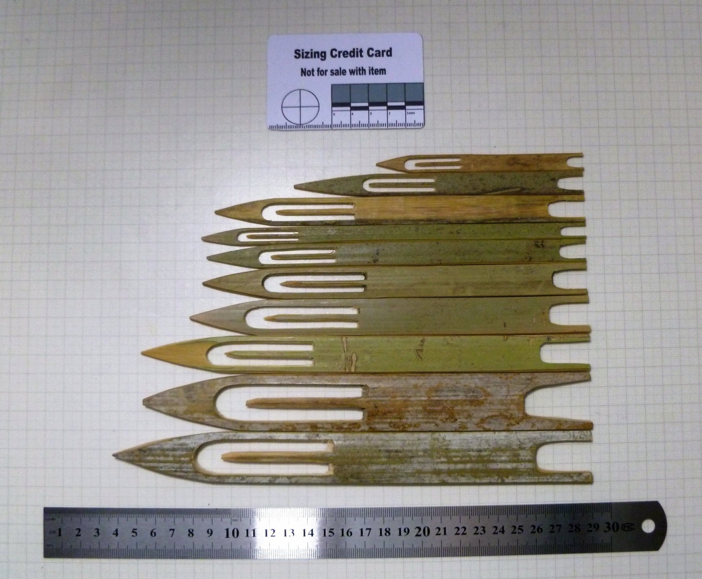 13mm x 200mm Bamboo Net Needles for making or Repair  Huggins Attic    [Huggins attic]
