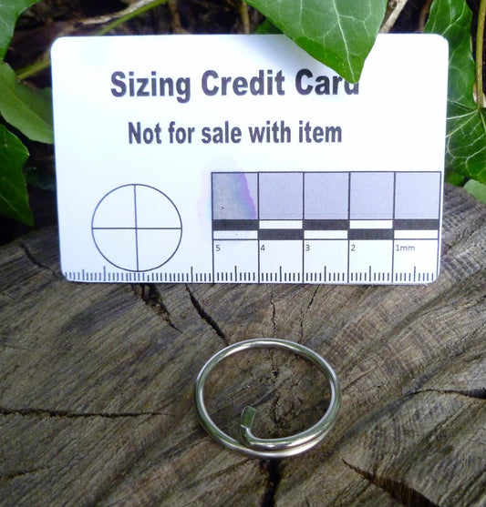 23mm (Internal) Nickel Split ring with tab leathercraft hardware Split ring Huggins Attic 1 - Ring   [Huggins attic]