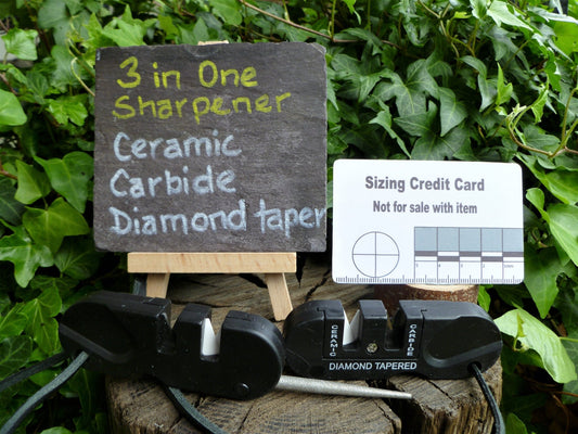 3 Way Pocket Sharpener with Ceramic, Carbide, and Diamond taper sharpeners Sharpener Huggins Attic    [Huggins attic]