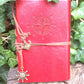 A6 ring binder Notebook faux leather with Compass motif and paper held in clip loops Note book Hugginsattic Dark Red   [Huggins attic]