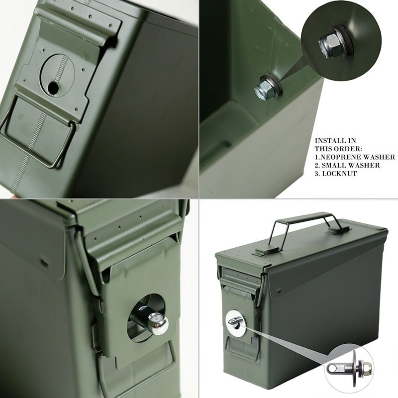 Ammo Lock padlock adapter to secure ammunition box Lock Huggins Attic    [Huggins attic]