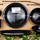 Black Enamel Mug, Bowl & Plate. Both versatile & durable. Enamel Dinnerware Huggins Attic    [Huggins attic]