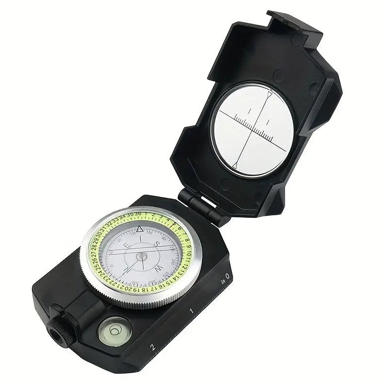 Military Lensmatic Lightweight Sighting Compass with Inclinometer, Distance Calculator, thermometer Waterproof with belt pouch Compass Hugginsattic    [Huggins attic]