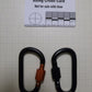 Pairs of Black Screw gate Carabiners. Great to attach to backpacks, bags, keyrings, kettles, tents, and ropes. NOT FOR CLIMBING or HEAVY WEIGHTS Carabiner Huggins Attic    [Huggins attic]