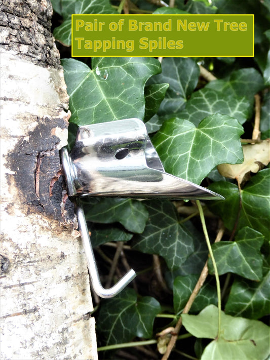 New Pair of Folded stainless Steel Tree sap spile for Bushcraft - Hugginsattic
