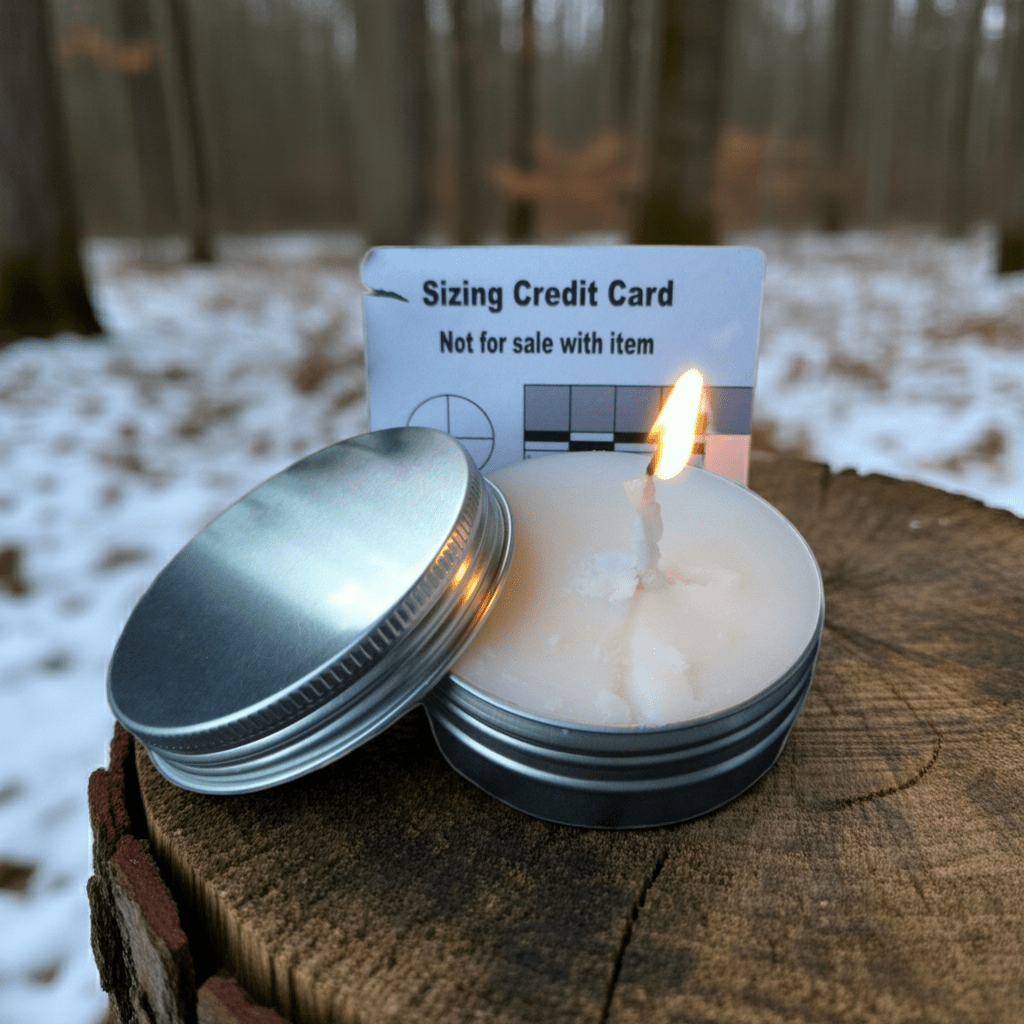 60ml Screw Lid Tin Tallow Candle for survival. Candle Huggins Attic [Huggins attic]