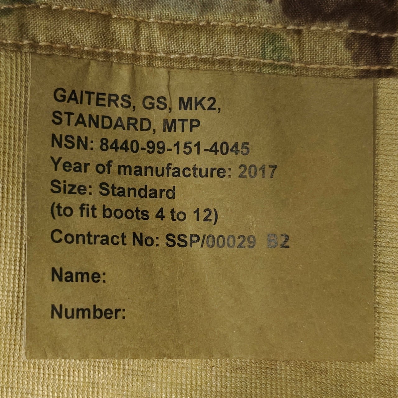 Army Surplus Gaiters in choice of MTP or DPM - Hugginsattic