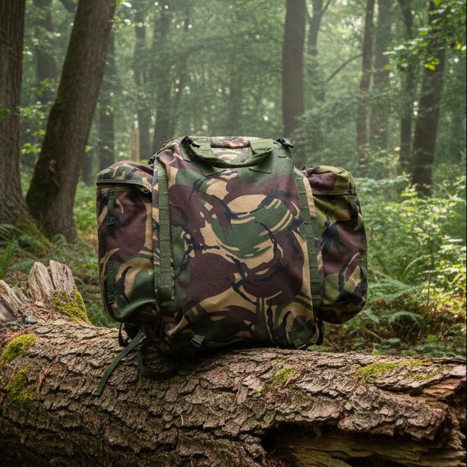 British Army Bergen/Rucksack O/A DPM IRR Turtle back Woodland - Hugginsattic