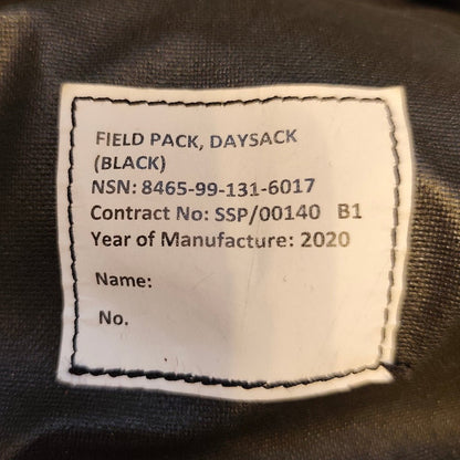 British Army Rucksack 30L - Black Field Pack Day Rucksack 30L - Hugginsattic