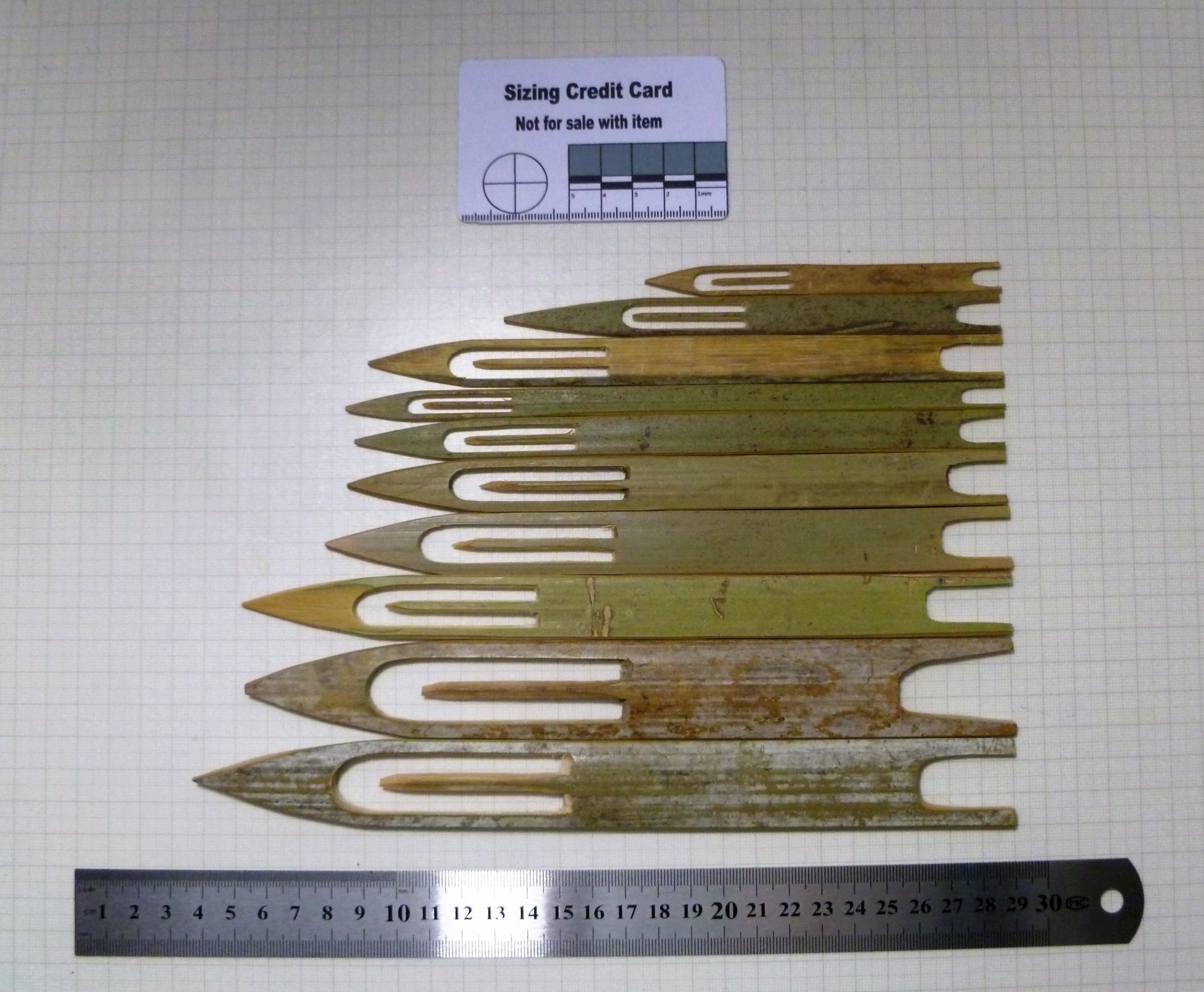 13mm x 200mm Bamboo Net Needles for making or Repair  Huggins Attic    [Huggins attic]