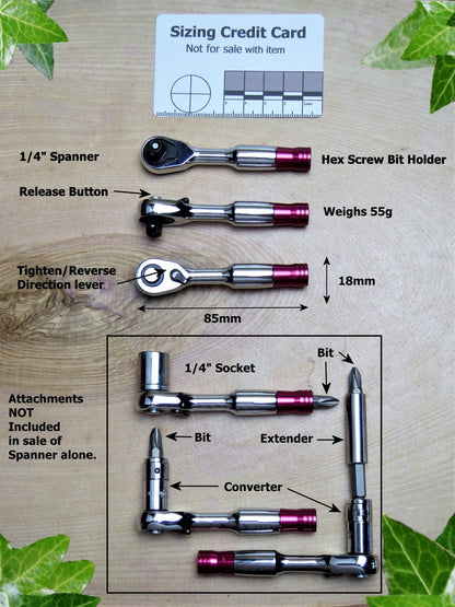 1/4" Ratchet Spanner/Screwdriver 3 bundle options Ratchet Spanner Huggins Attic    [Huggins attic]