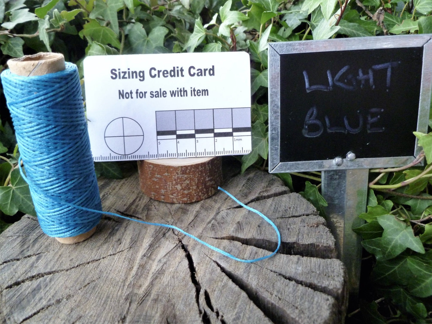 1mm Waxed Thread Bobbin 50m for Leathercraft - Various Colours Waxed Thread Huggins Attic Light Blue   [Huggins attic]