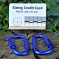 2 x Blue Smooth Screw gate Carabiner. Great to attach to backpacks, bags, keyrings, kettles, tents, and ropes. NOT FOR CLIMBING or HEAVY WEIGHTS  Huggins Attic    [Huggins attic]