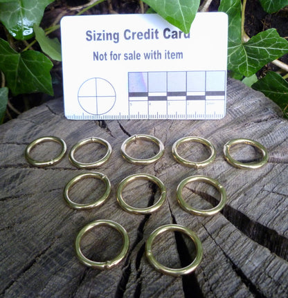 21mm Welded Brass rings leathercraft hardware Brass Ring Huggins Attic 10 - Rings   [Huggins attic]