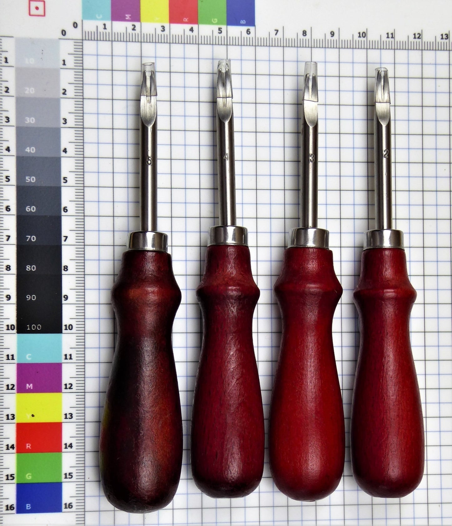 4 Sizes Edge Bevellers Cutters for Leathercraft Bevellers Huggins Attic    [Huggins attic]