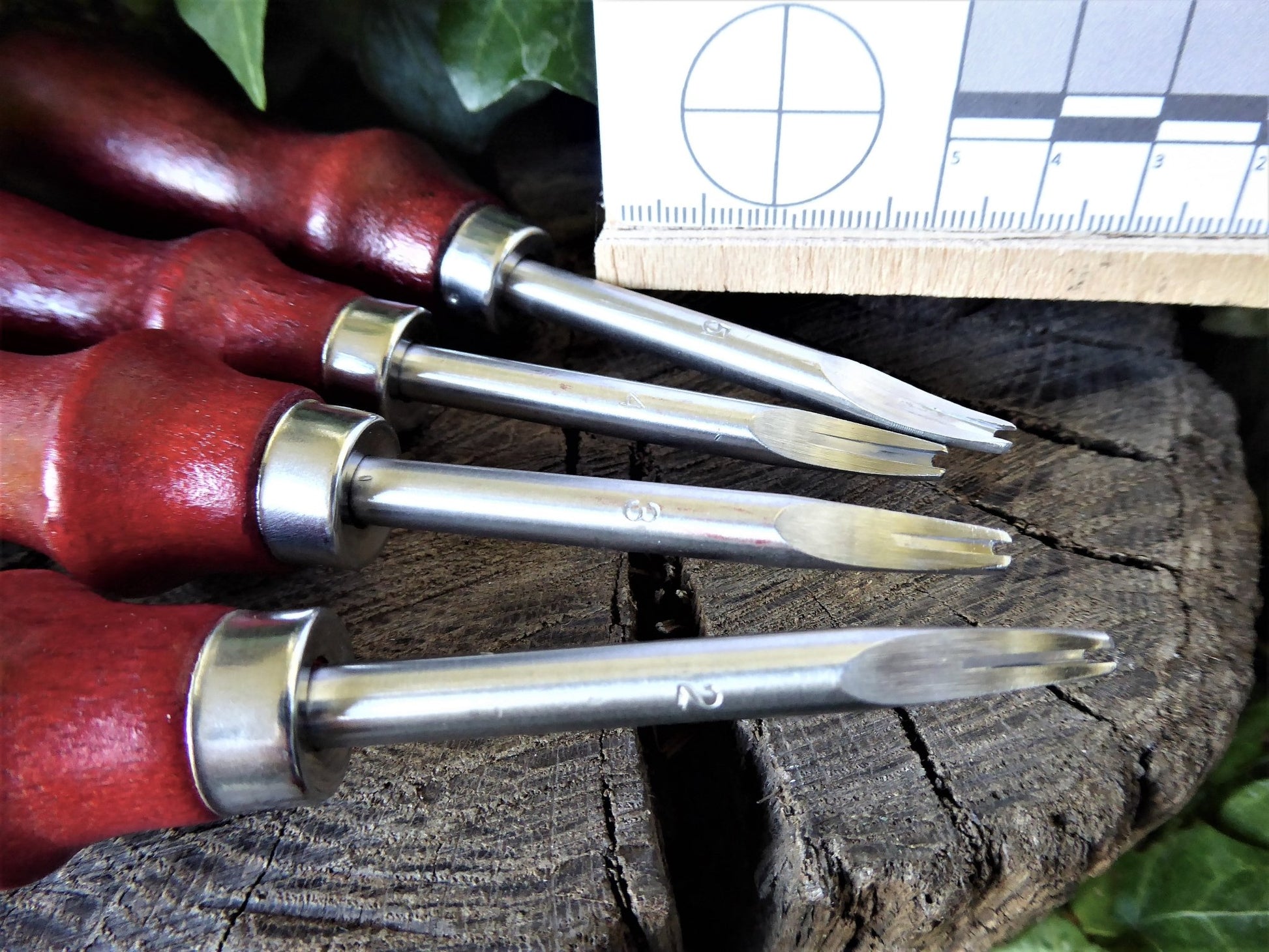 4 Sizes Edge Bevellers Cutters for Leathercraft Bevellers Huggins Attic    [Huggins attic]