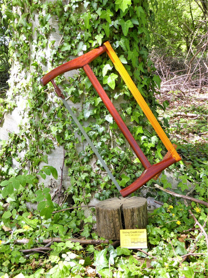 Wooden (Safflower Pear) Frame Saw Approx 17" Saw Huggins Attic    [Huggins attic]