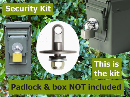 Ammo Lock padlock adapter to secure ammo box Lock Huggins Attic    [Huggins attic]