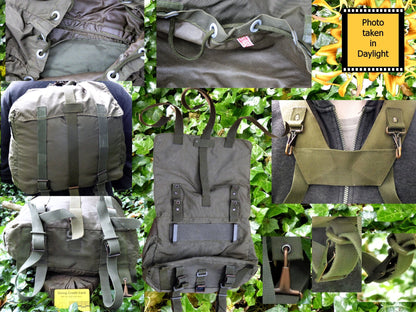 Austrian Olive Drab Daysack Rucksack Backpack Daysack Huggins Attic    [Huggins attic]