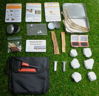 Beginners Firesteel and Tinder Kit for Bushcraft, Bushcraft Kit Huggins Attic    [Huggins attic]