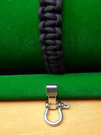 Black Paracord with choice of Buckle Bracelet kit Paracord Huggins Attic Silver Look Metal Buckle [Huggins attic]