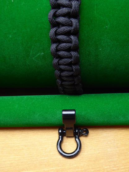 Black Paracord with choice of Buckle Bracelet kit Paracord Huggins Attic Shiny Black Buckle [Huggins attic]
