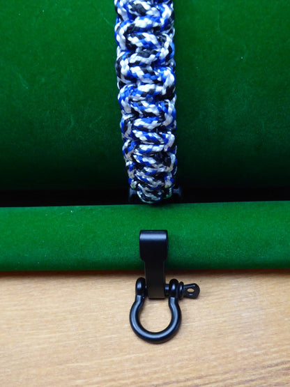 Blue Camo Paracord choice of Buckle Bracelet kit Paracord Huggins Attic Black Metal Buckle   [Huggins attic]