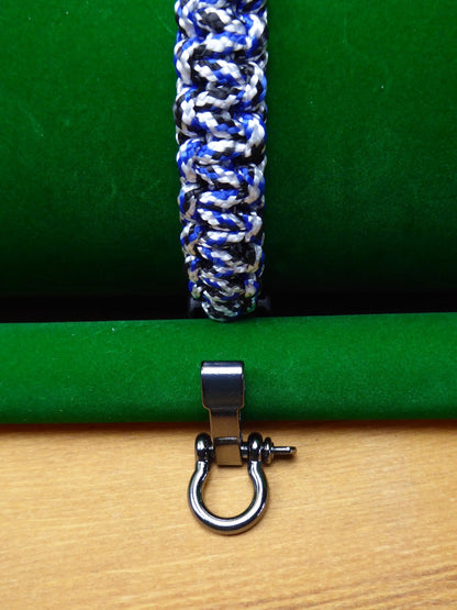 Blue Camo Paracord choice of Buckle Bracelet kit Paracord Huggins Attic Gun Metal Buckle   [Huggins attic]