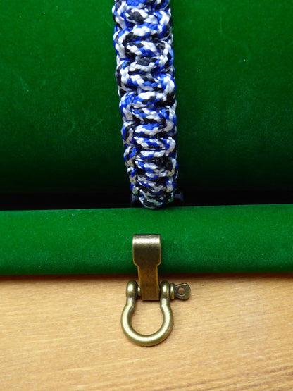Blue Camo Paracord choice of Buckle Bracelet kit Paracord Huggins Attic Antique Brass Buckle   [Huggins attic]