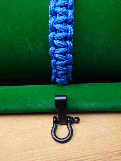Blue Paracord Buckle Bracelet kit choice of Buckl Paracord Huggins Attic Black Metal Buckle [Huggins attic]