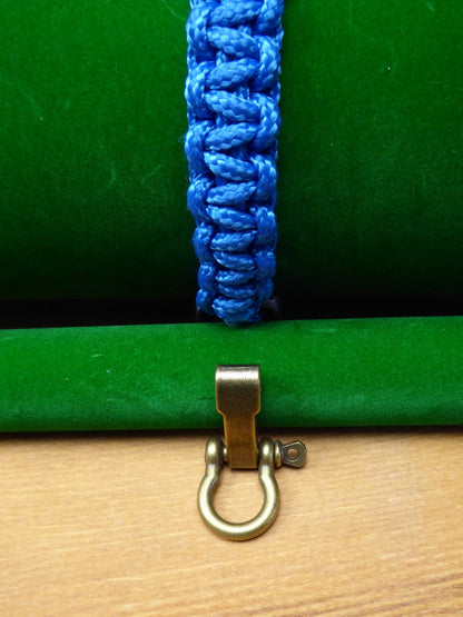 Blue Paracord Buckle Bracelet kit choice of Buckl Paracord Huggins Attic Antique Brass Buckle   [Huggins attic]