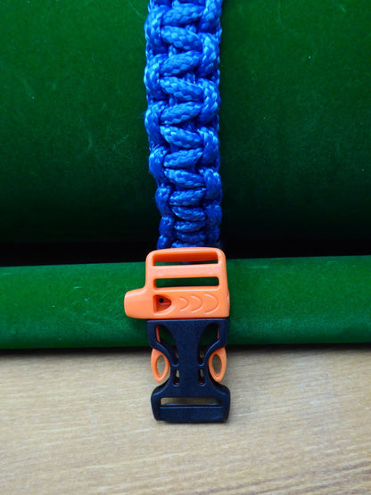 Blue Paracord Buckle Bracelet kit choice of Buckl Paracord Huggins Attic Black & Orange whistle   [Huggins attic]