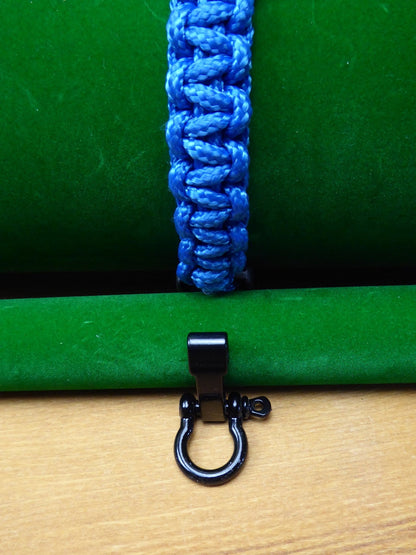 Blue Paracord Buckle Bracelet kit choice of Buckl Paracord Huggins Attic Shiny Black Buckle [Huggins attic]