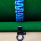 Paracord Buckle Bracelet kits with choice of colours Paracord Huggins Attic Blue with Black & White Dashes Shiny Black Buckle  [Huggins attic]