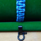 Paracord Buckle Bracelet kits with choice of colours Paracord Huggins Attic Blue with Black & White Dashes Black Buckle  [Huggins attic]