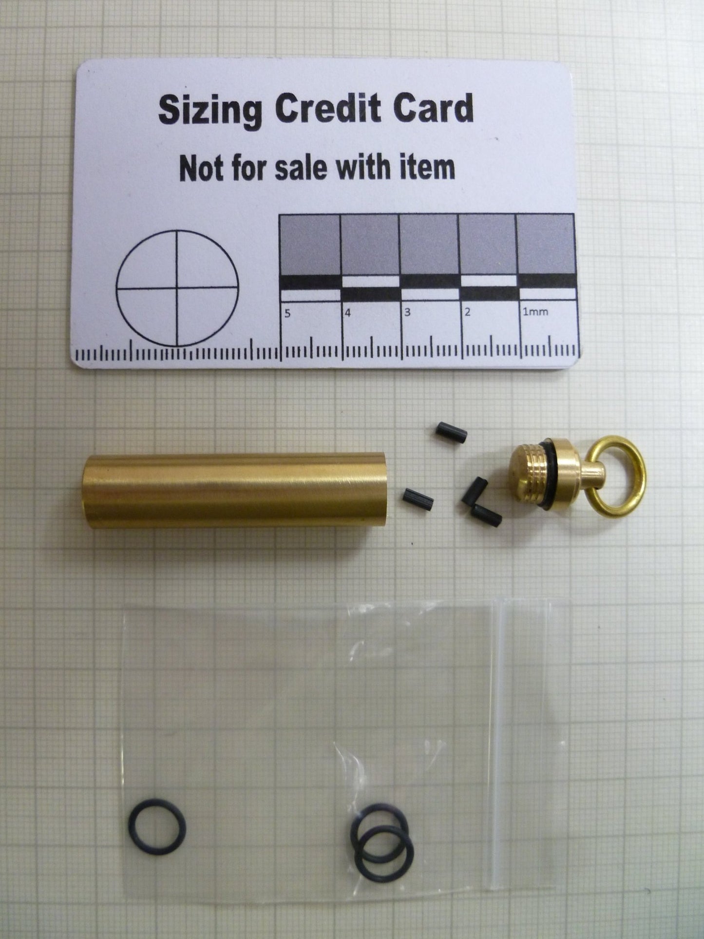 Brass Sparker with Flints, capsule, tinder maker Sparker kit Huggins Attic    [Huggins attic]