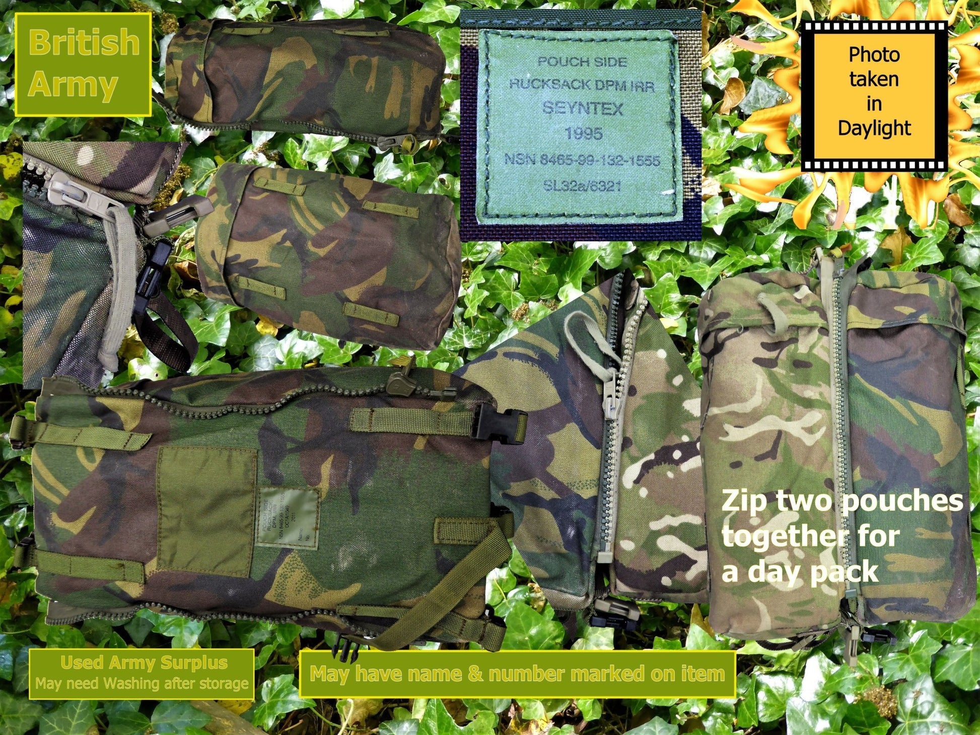 British Army Surplus DPM/MTP Bergen Side Pouches Bergen Pouches Huggins Attic    [Huggins attic]