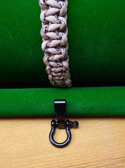 Desert Camo Paracord Buckle Bracelet kit Paracord Huggins Attic Shiny Black Buckle   [Huggins attic]