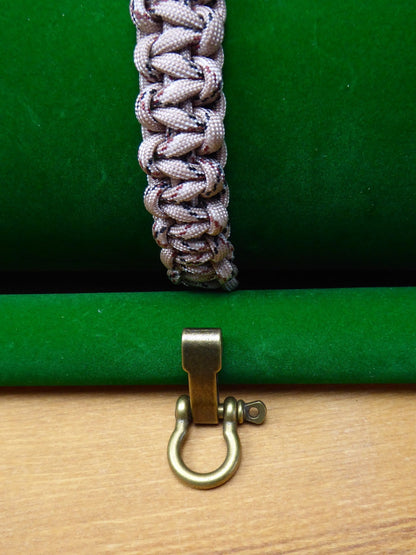Desert Camo Paracord Buckle Bracelet kit Paracord Huggins Attic Antique Brass Buckle   [Huggins attic]