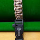 Paracord Buckle Bracelet kits with choice of colours Paracord Huggins Attic Desert Camo Black Plastic firesteel scraper & whistle Buckle  [Huggins attic]