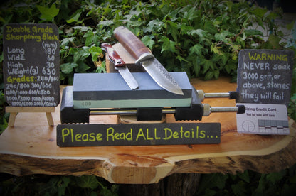 Double Sided & Graded Sharpening Stone - 240/400 Sharpening Stone Huggins Attic    [Huggins attic]