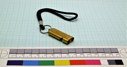 EDC Brass Double Pipe Whistle attach to keyring  Huggins Attic    [Huggins attic]