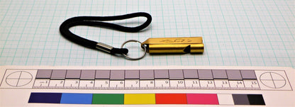 EDC Brass Double Pipe Whistle attach to keyring  Huggins Attic    [Huggins attic]