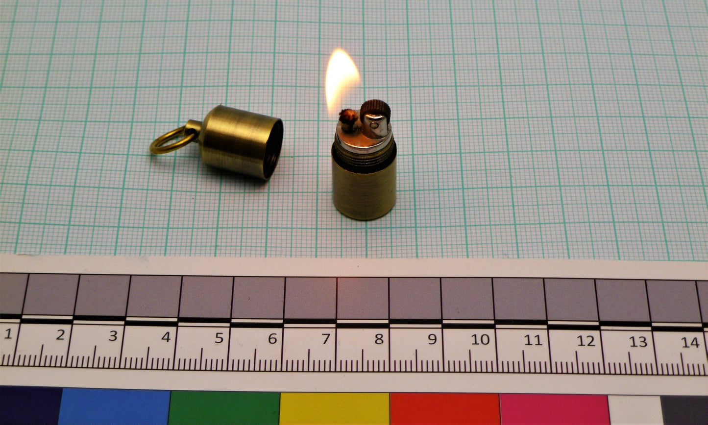 EDC Small Brass Lighter for outdoors Emergency Lighter Huggins Attic    [Huggins attic]