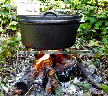 Folding Pan Stand - Bushcraft style - Large Pan Stand Huggins Attic    [Huggins attic]