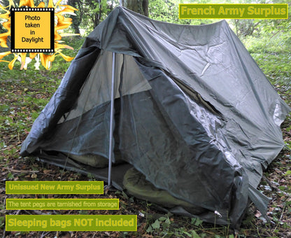 French Army Surplus 2 Man Tent Complete kit  Huggins Attic    [Huggins attic]