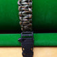 Paracord Buckle Bracelet kits with choice of colours Paracord Huggins Attic Green Camo Black Plastic whistle Buckle  [Huggins attic]
