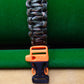 Paracord Buckle Bracelet kits with choice of colours Paracord Huggins Attic Green Camo Black & Orange plastic whistle Buckle  [Huggins attic]