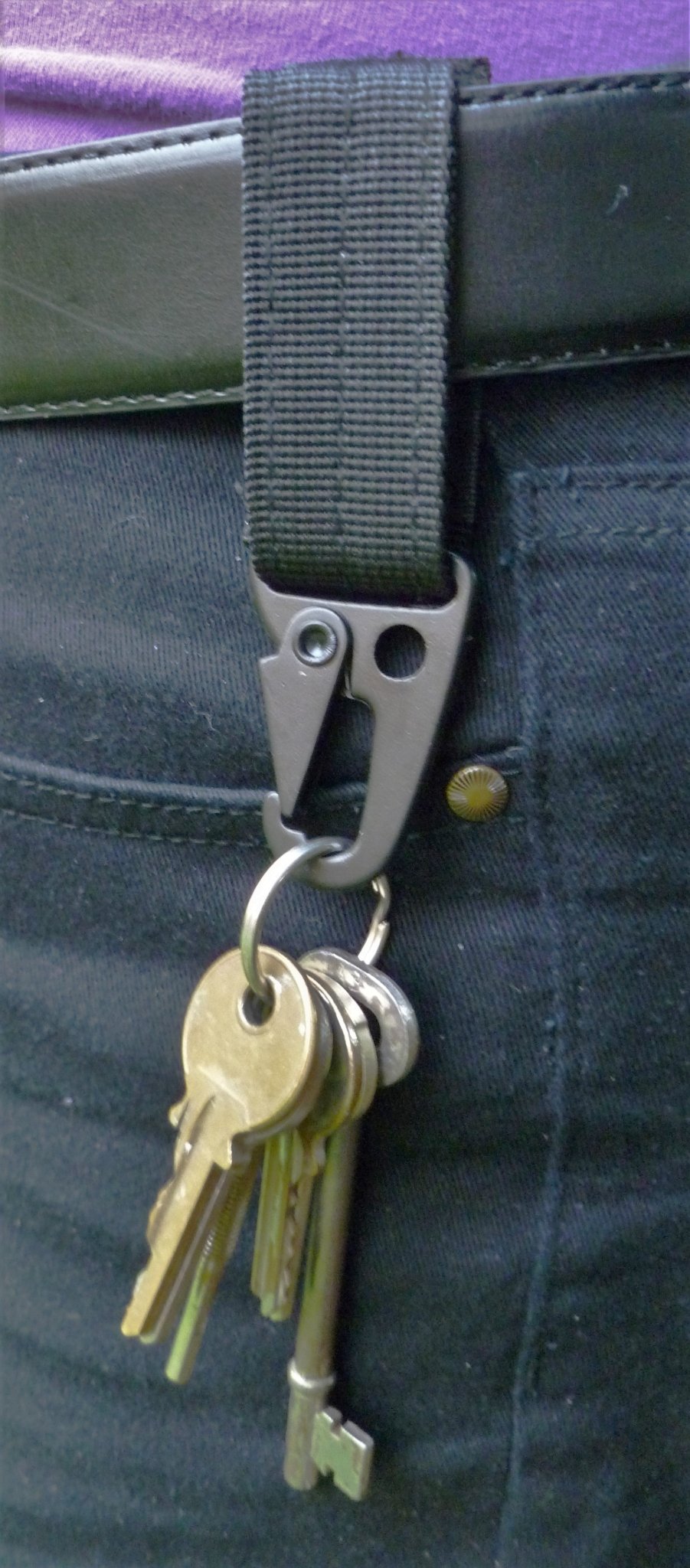 Hook & loop trigger clip (3 Colours) Molle Nylon Belt loop Lanyard key dangler Molle Clip Huggins Attic Black   [Huggins attic]