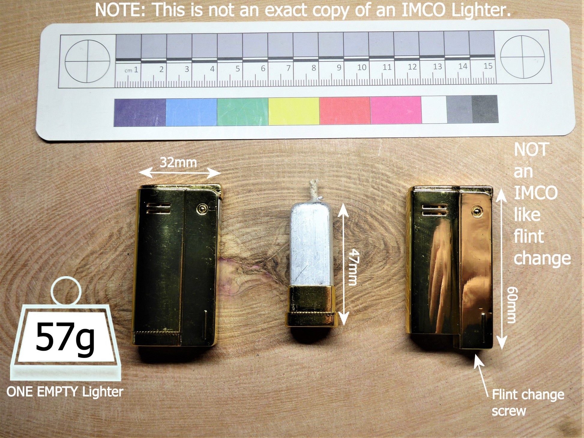 IMITATION IMCO Brass Finish Lighter, with candle Lighter Huggins Attic    [Huggins attic]